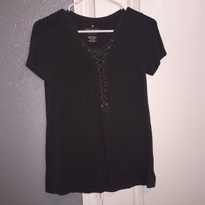 cross laced shirt